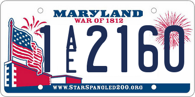 MD license plate 1AE2160