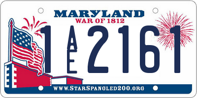 MD license plate 1AE2161