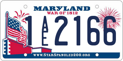 MD license plate 1AE2166
