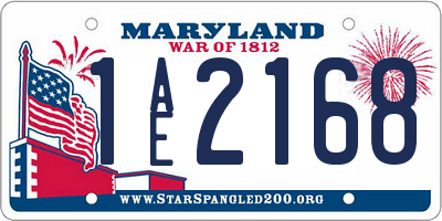 MD license plate 1AE2168