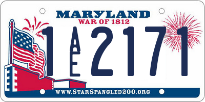 MD license plate 1AE2171