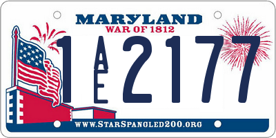 MD license plate 1AE2177