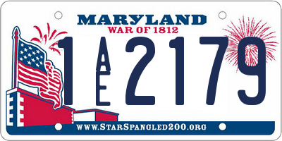 MD license plate 1AE2179