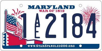 MD license plate 1AE2184
