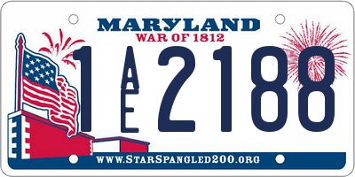 MD license plate 1AE2188