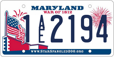 MD license plate 1AE2194