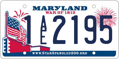 MD license plate 1AE2195