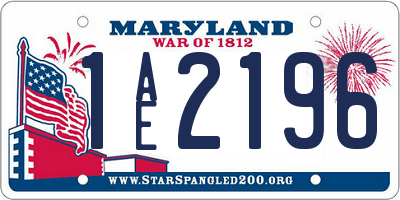 MD license plate 1AE2196