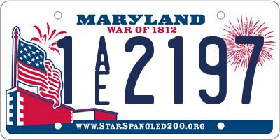 MD license plate 1AE2197