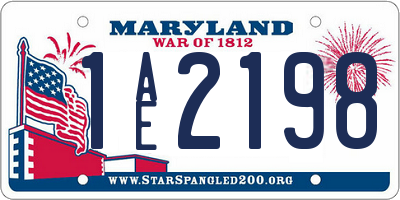 MD license plate 1AE2198