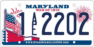 MD license plate 1AE2202