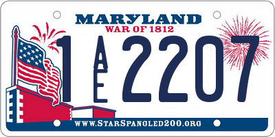 MD license plate 1AE2207