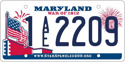 MD license plate 1AE2209