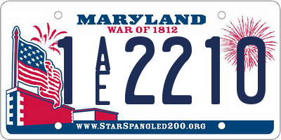 MD license plate 1AE2210
