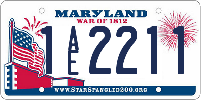 MD license plate 1AE2211