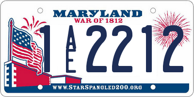 MD license plate 1AE2212