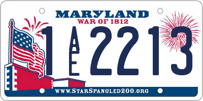 MD license plate 1AE2213