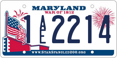 MD license plate 1AE2214