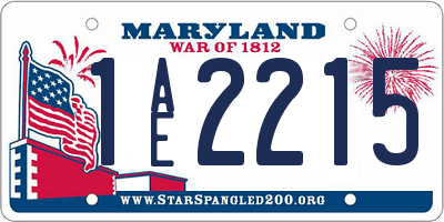 MD license plate 1AE2215