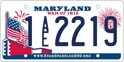 MD license plate 1AE2219