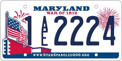 MD license plate 1AE2224