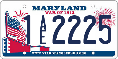 MD license plate 1AE2225