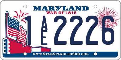 MD license plate 1AE2226
