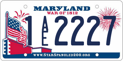 MD license plate 1AE2227
