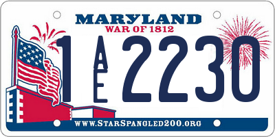 MD license plate 1AE2230