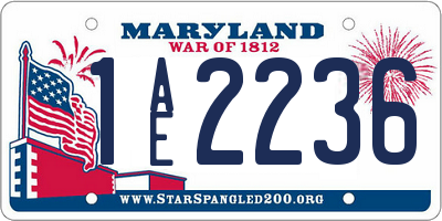 MD license plate 1AE2236