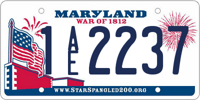 MD license plate 1AE2237