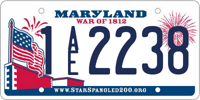 MD license plate 1AE2238