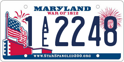 MD license plate 1AE2248