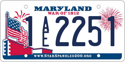 MD license plate 1AE2251