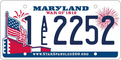 MD license plate 1AE2252