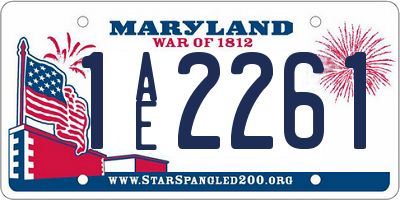 MD license plate 1AE2261