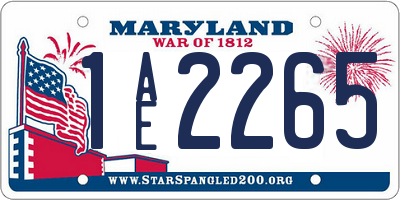 MD license plate 1AE2265