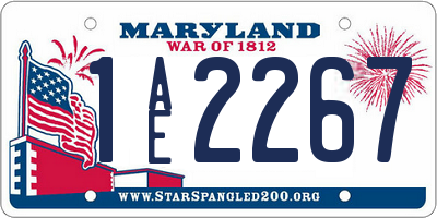 MD license plate 1AE2267