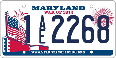 MD license plate 1AE2268