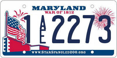 MD license plate 1AE2273