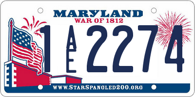 MD license plate 1AE2274