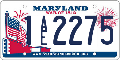 MD license plate 1AE2275