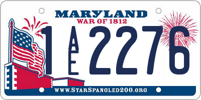 MD license plate 1AE2276