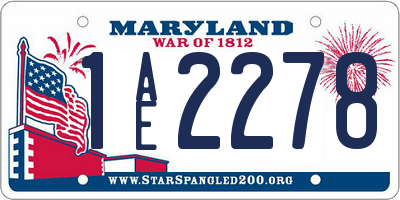 MD license plate 1AE2278