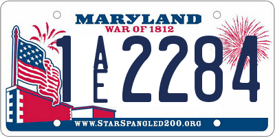 MD license plate 1AE2284