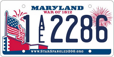 MD license plate 1AE2286