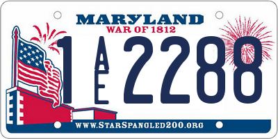 MD license plate 1AE2288