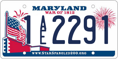 MD license plate 1AE2291