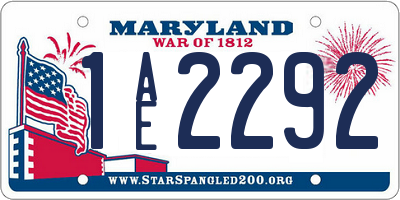 MD license plate 1AE2292