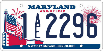 MD license plate 1AE2296
